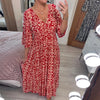 Ladda in bild i Galleri Viewer, BlissBloom® | Röd långklänning med mosaikmönster
