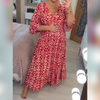 Ladda in bild i Galleri Viewer, BlissBloom® | Röd långklänning med mosaikmönster