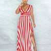 Ladda in bild i Galleri Viewer, Fiera® | Sexig randig klänning med hög midja