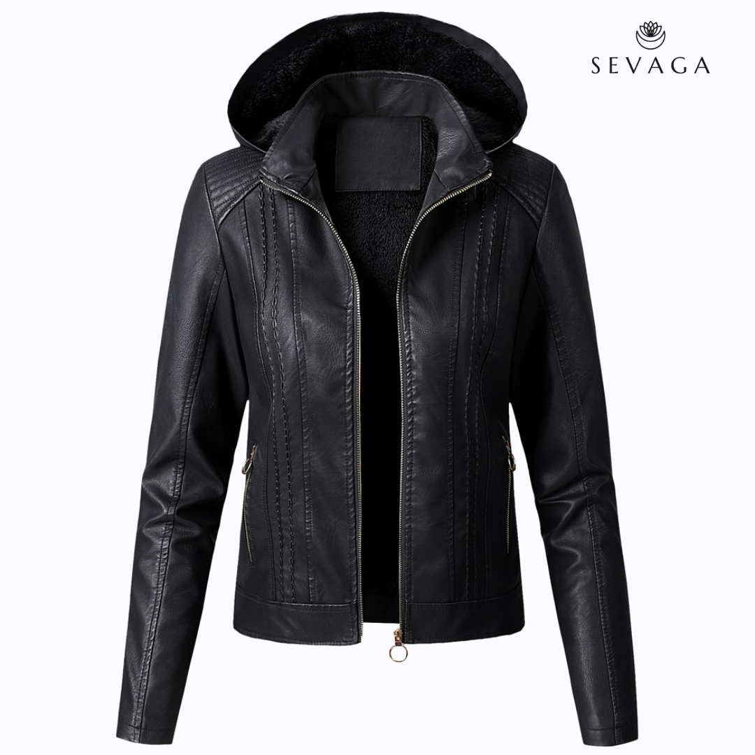 Silvora® | Velvet Coat Hoody med dragkedja